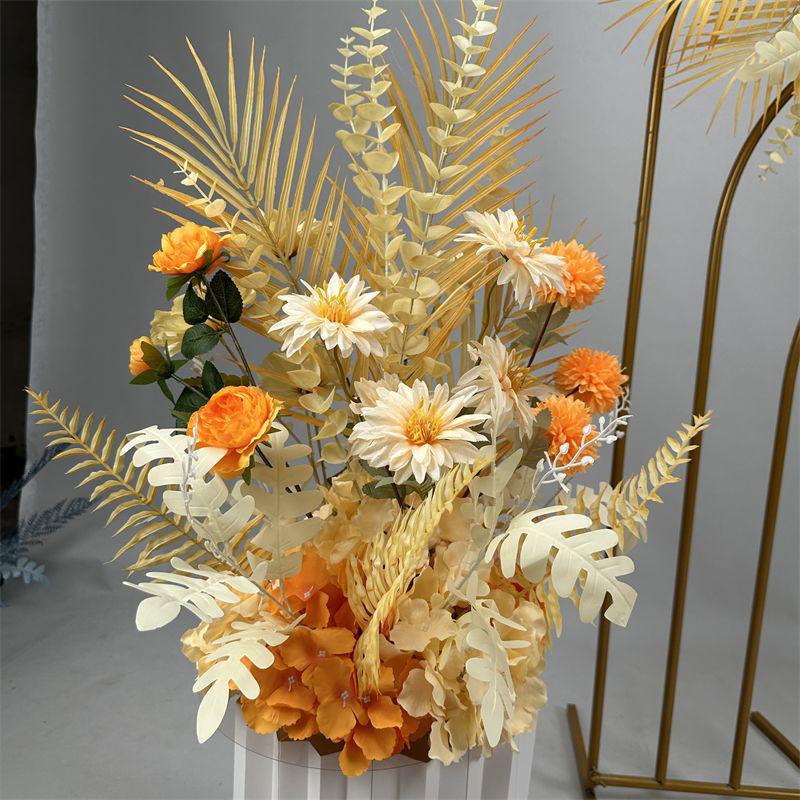 Wedding Floristry: Simulated Flower Scene Arrangement with Seven Optional Colors for T-Stage and Aisle Decoration