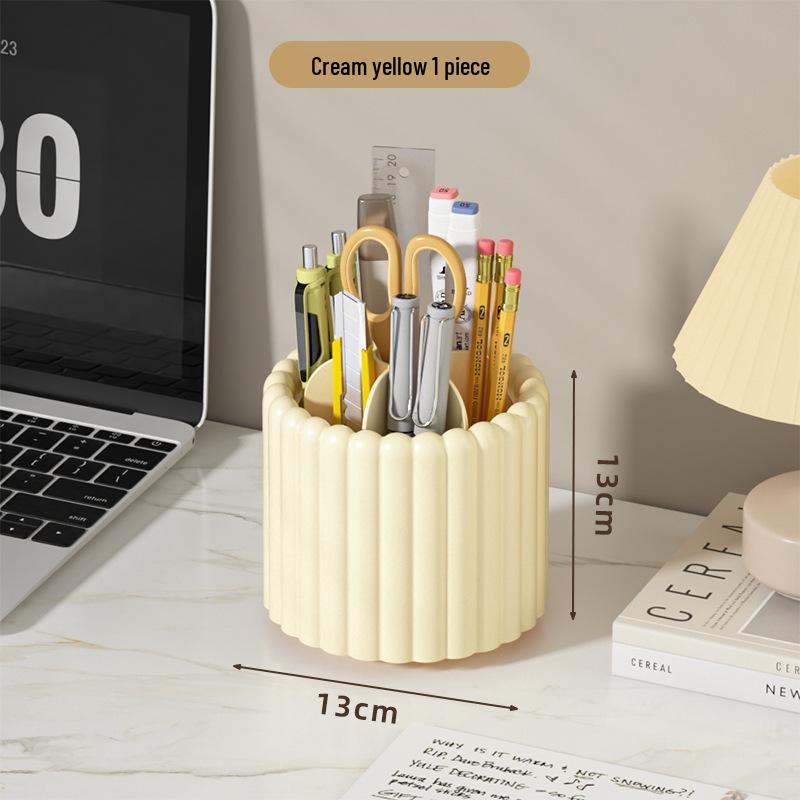 

Rotating Cosmetic Organizer: Makeup Brush, Skincare, Lipstick & Pen Holder for Home or Dorm Desk