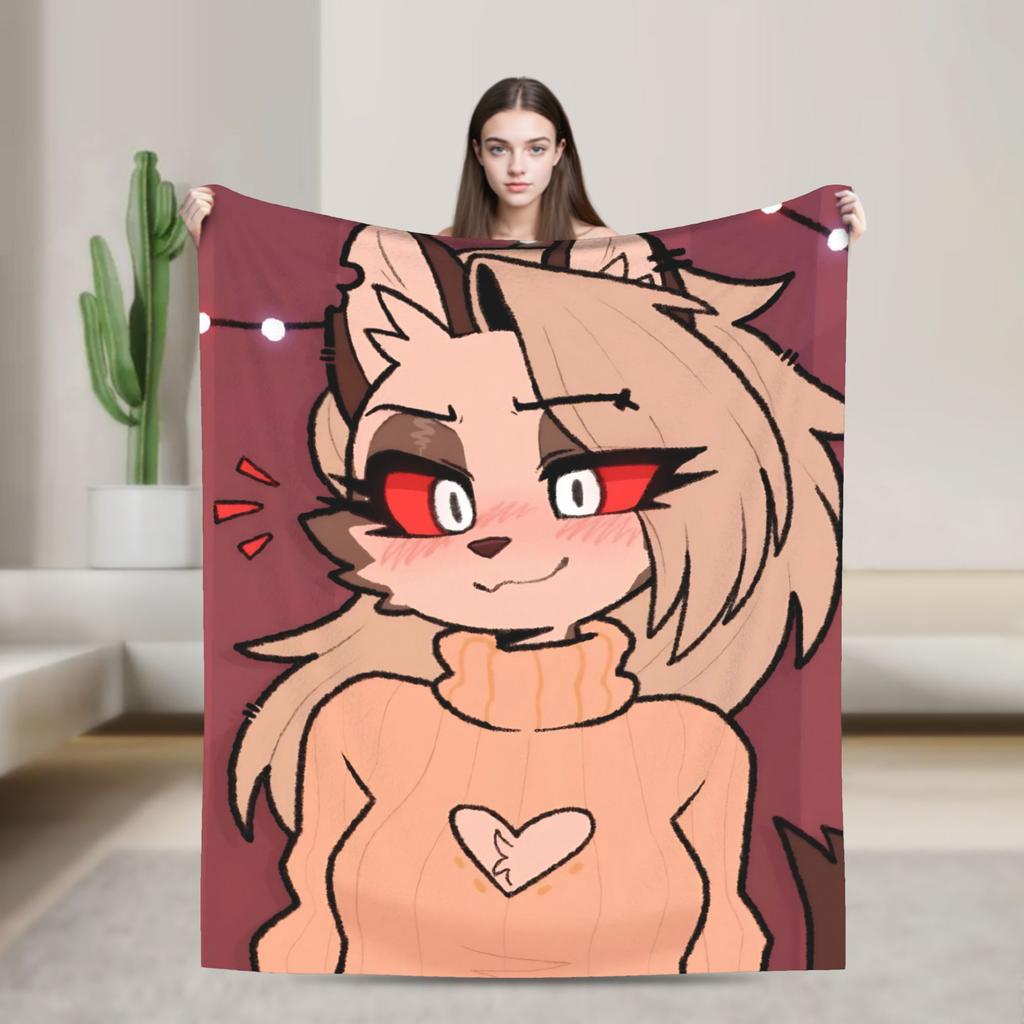 Super Soft Blanket Kids Camping Helluva Boss Loona (1) Throw Blanket  Flannel Bedspread For Living Room Fluffy Sofa Bed Cover