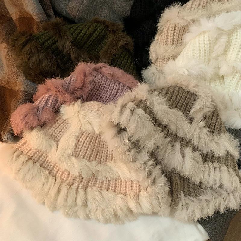 Fashionable And Insulated Fisherman Hat For Women Stylish Rabbit Fur Design For Fall Winter Wear