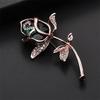 Flower Brooches Women Jewelry Accessories Fashion Brooch and Pin with Rhinestone Stainless Steel Pins Clothing Decorations