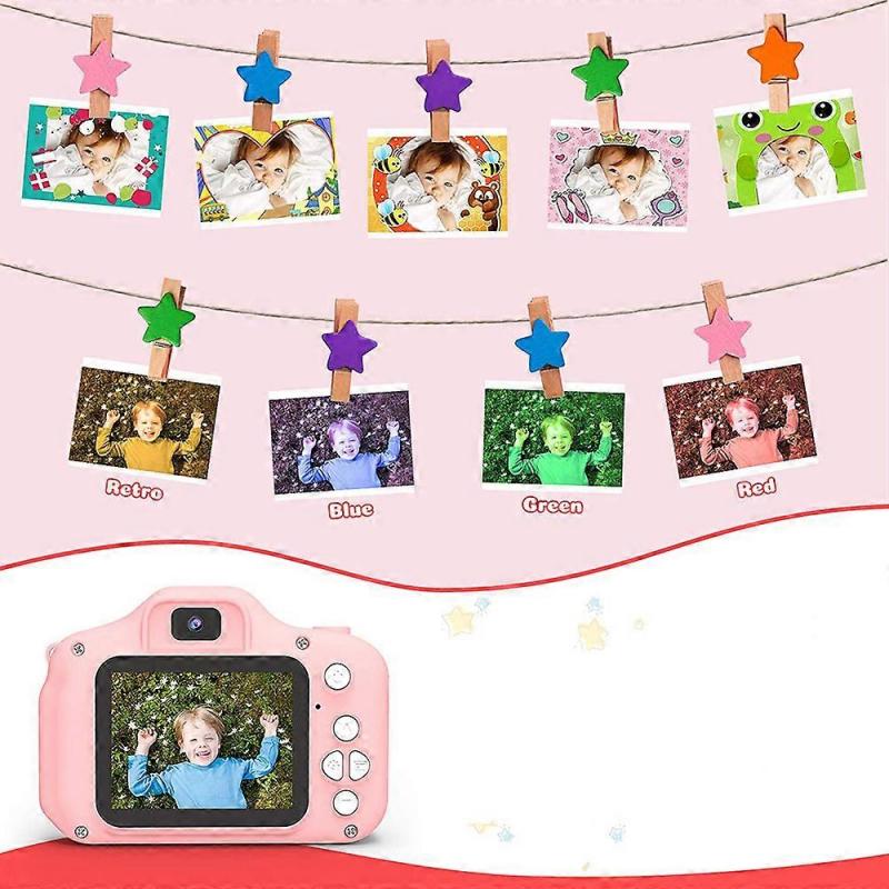 Rosa Stoßfeste Selfie Kinderkamera, Kleinkind Beste Geburtstagsgeschenke Duale Kamera Für Kinder Alter 3-10, Hd Digitalvideo Mit 32Gb Sd-Karte, Weihnachtsspielzeug Für Kinder