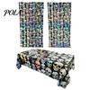 Decorative Festive Curtain Halloween Skull Foil Fringe Curtain, Iridescent Disposable Tablecloth, Pattern Party Decor Table Cover Tinsel Backdrop for