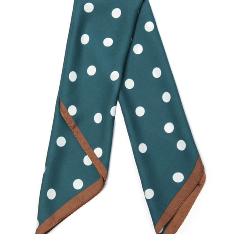 DOYOUKNOWMC ALL SEASON Golf Thick Dot Print Green Scarf