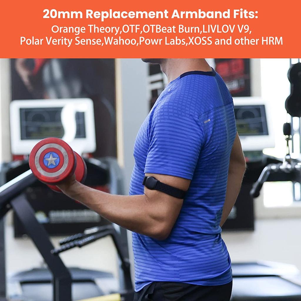 2Pcs Heart Rate Monitor Armband Replacement Straps Compatible with OTF Coospo OT Burn OXSS LIVLOV Wahoo CYCPLUS NEWBOLER Magene2