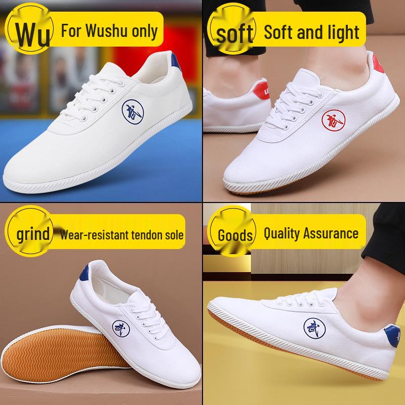 Lutai Breathable Canvas Wushu Training Shoes - Wear-resistant, Soft Sole Tai Chi Track Sneakers