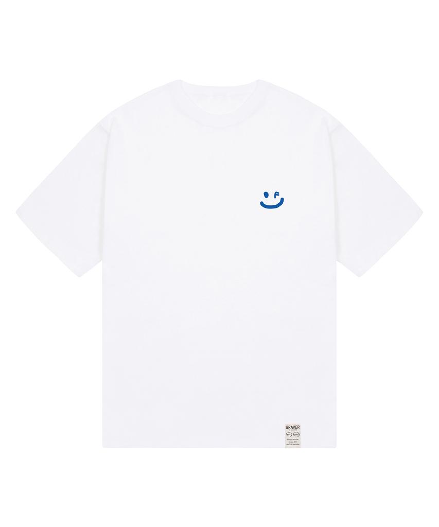 GRAVER [Unisex] Small Drawing Smile Short Sleeve T-Shirt_3 Colors
