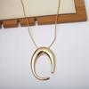 European and American Minimalist Metal Glossy Earrings, Exaggerated Earrings, High-End Earrings, U-Shaped Earrings, Necklace