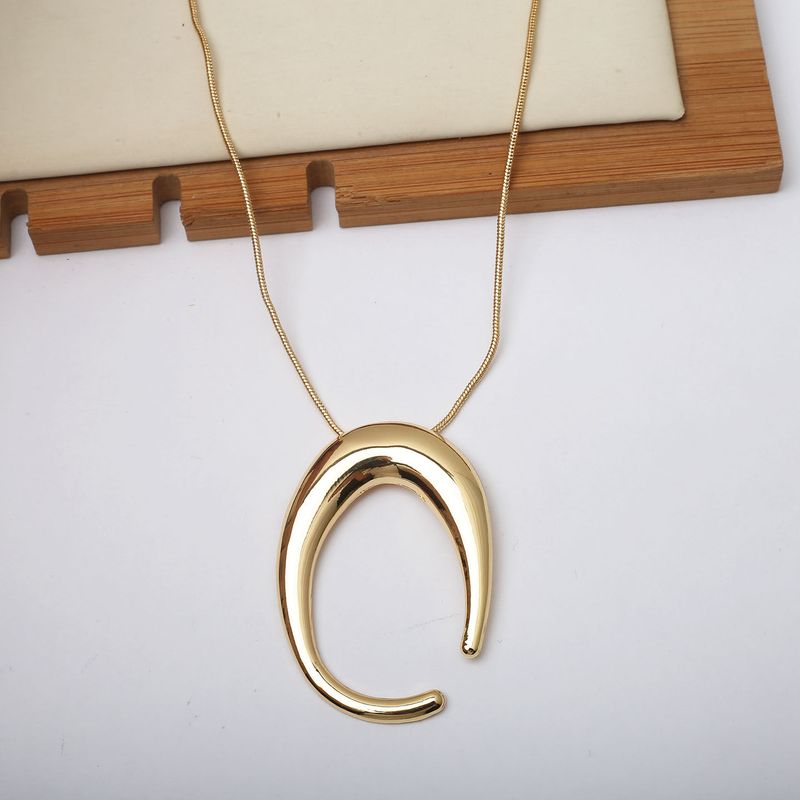 European and American Minimalist Metal Glossy Earrings, Exaggerated Earrings, High-End Earrings, U-Shaped Earrings, Necklace