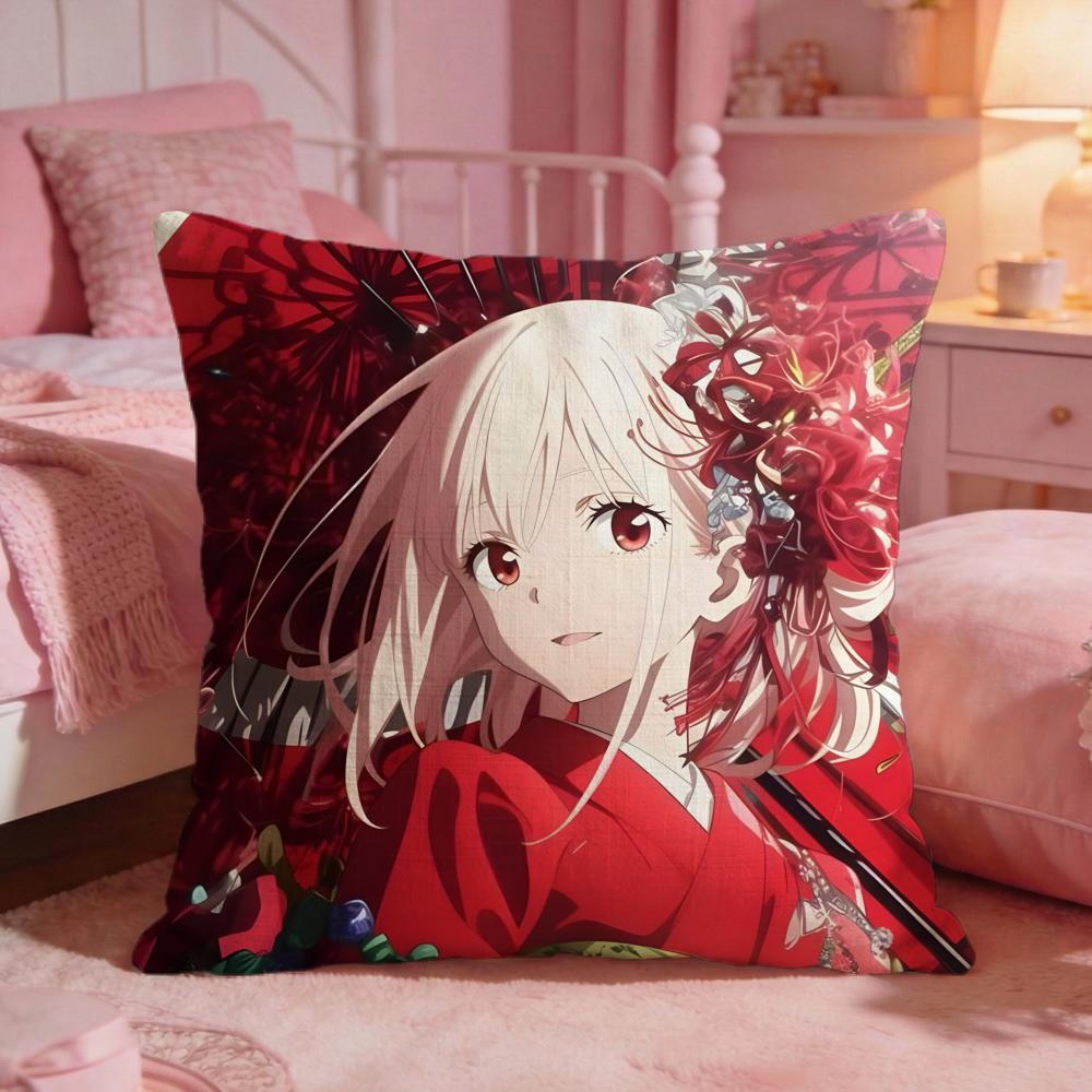 LLycoris RecoilS Anime Cushion Cover Premium Comfort Reversible Pillow Cove Two In One Design For Any Room  Car Interior