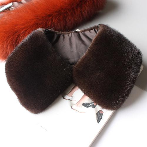 Mink Fur Collar Men s Square Neck Warmer Fashion Real Fur Black Brown Collar Natural Mink Fur Collar For Coat Jacket Winter 60cm коричневый