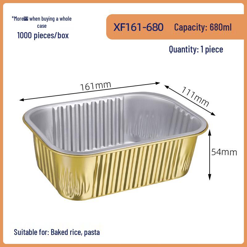 Handon 580ml Golden Square Sugarcane Pulp Food Containers