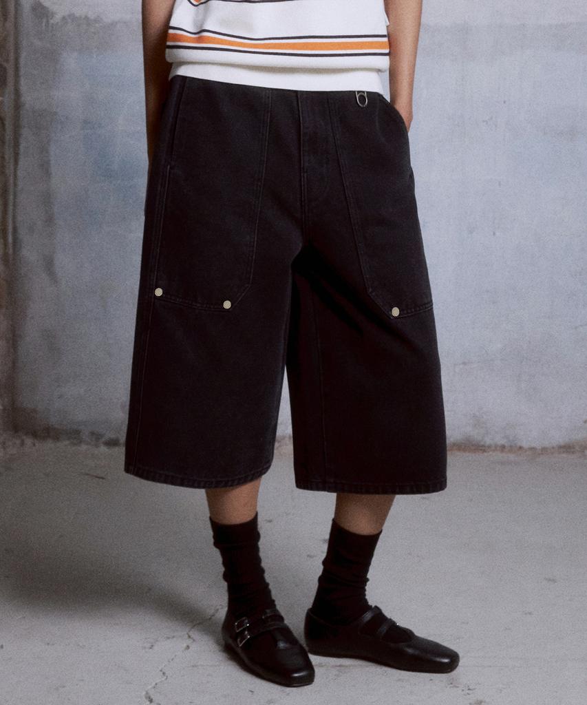 DTHIRTYONE (Woman) Carpenter Denim Bermuda Pants (Washed Black)