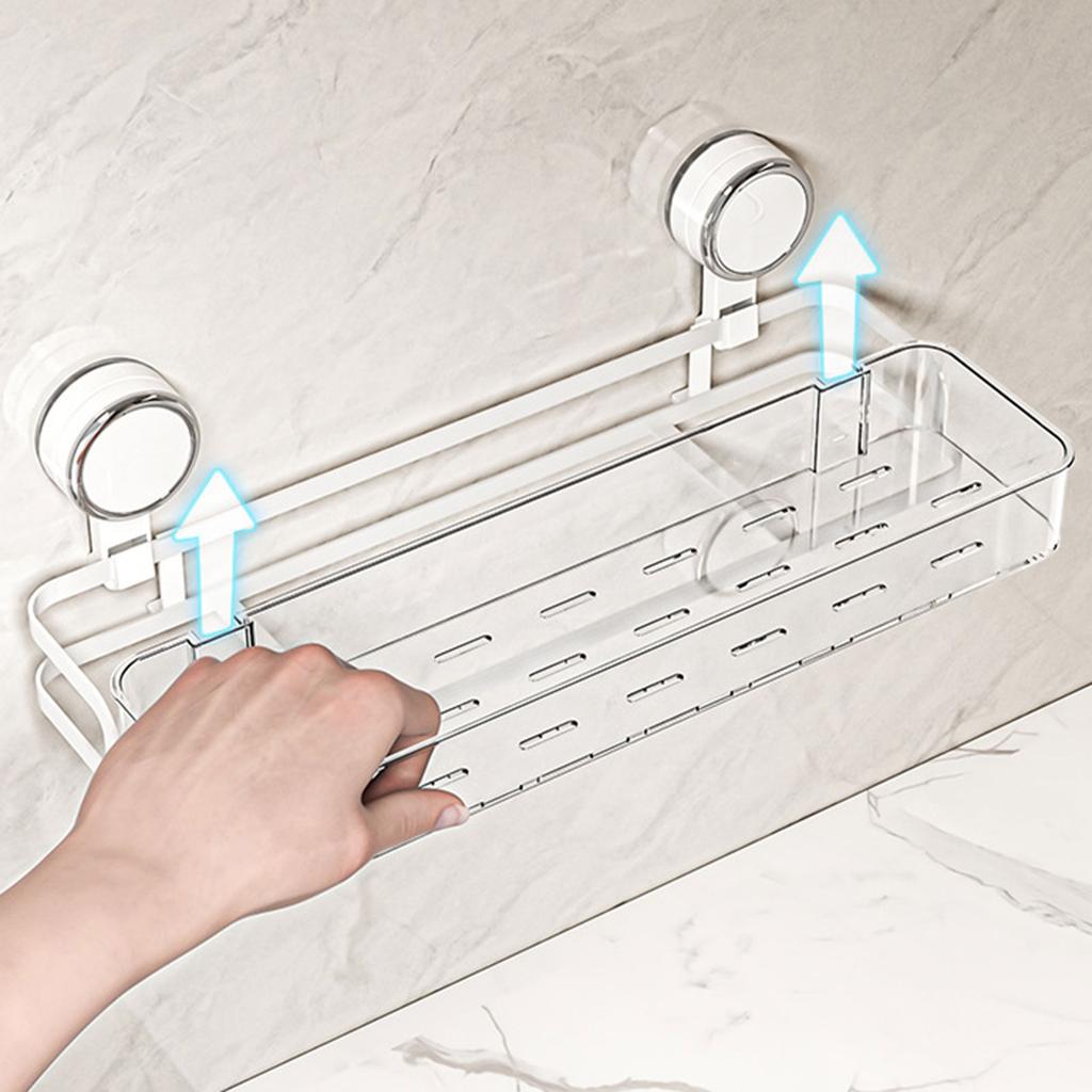 Suction Cup Storage Shelf For Bathroom Wasy Installation Bathroom Organizers Storage Rack Suitable For All Smooth Walls