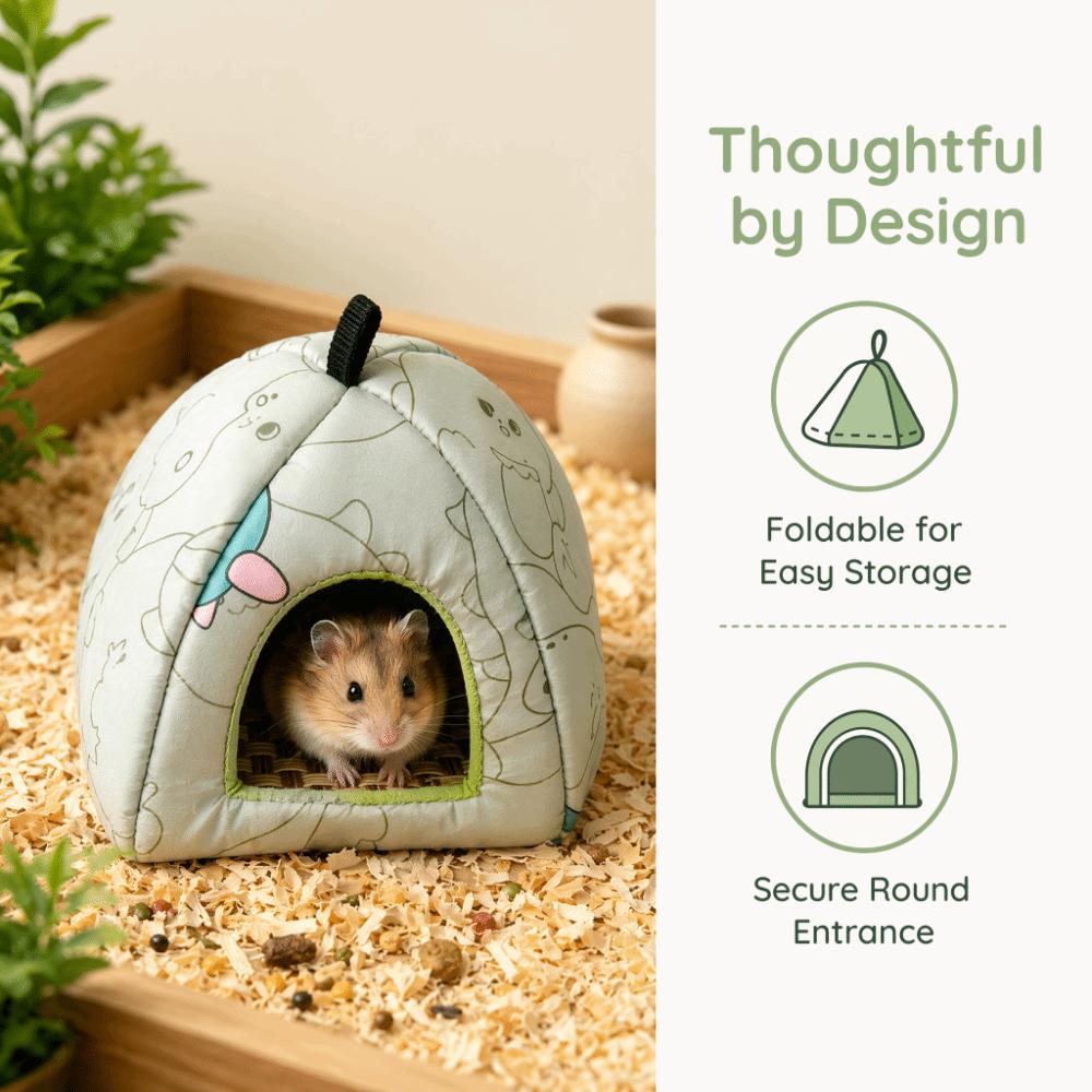 Splash-proof Soft Hamster House Woven Mat Base Summer Pet Hideout Hamster Shelter Hamster Cage