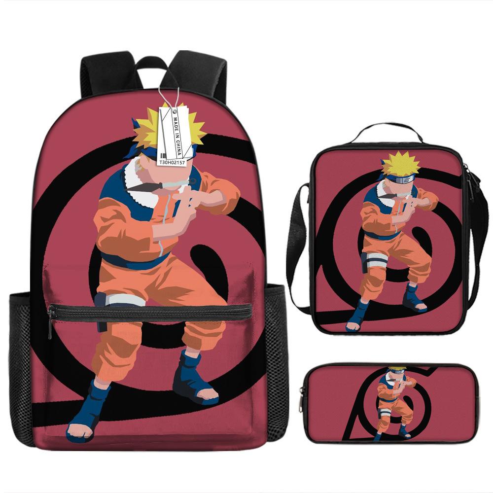 Naruto Naruto Rucksack Kakashi Naruto Uchi Grund- und Mittelschule Schultasche Kinderrucksack Dreiteiliges Set