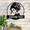 1pc Custom Japanese Geisha Metal Wall Art Personalized Name Sign Home Decor Hot Sale