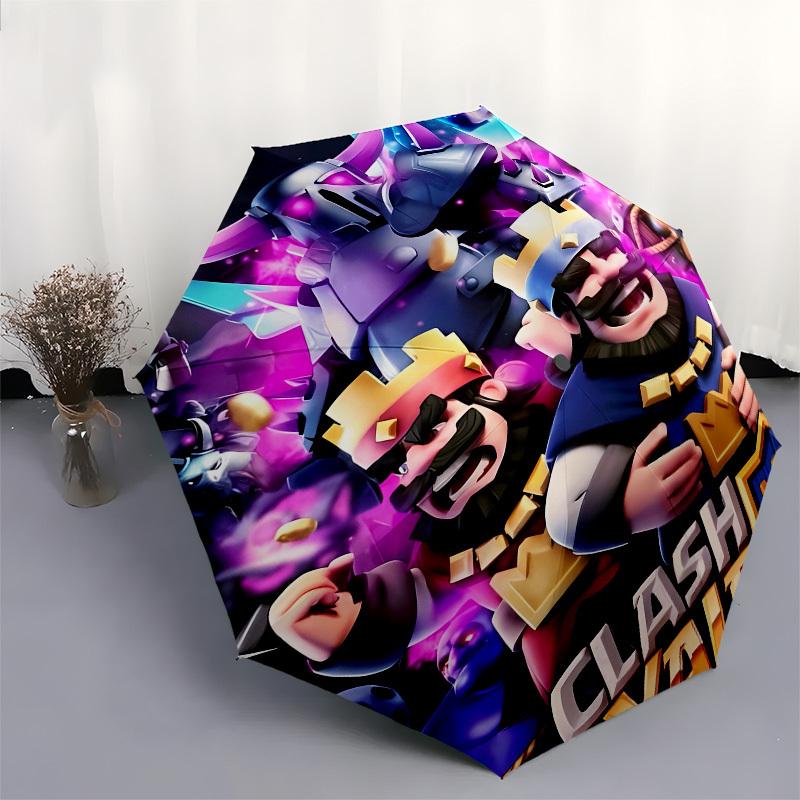 Clash Royale, Royal Battle Automatic Opening and Closing, 8 Rib Structure Portable Umbrella, Suitable for Men and Women In All Seasons Perf