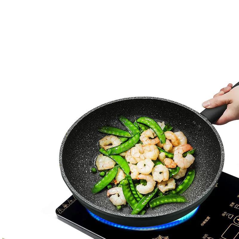 BBQ Frying Pan Durable Non Stick Omelette Pancake Pan Suitable for Kitchen Dishes Omelet Induction Cooker Pan Handle