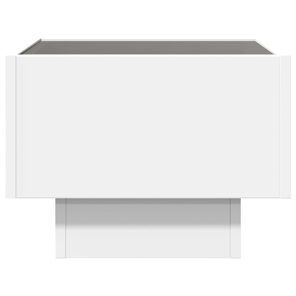 Stolik Nocny Z Led Infinity, Biały, 40X40X30 Cm