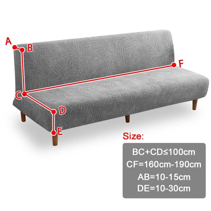 Waterproof Jacquard Sofa Cover Stretch Folding Sofa Bed Cover Without Armrests For Living Room