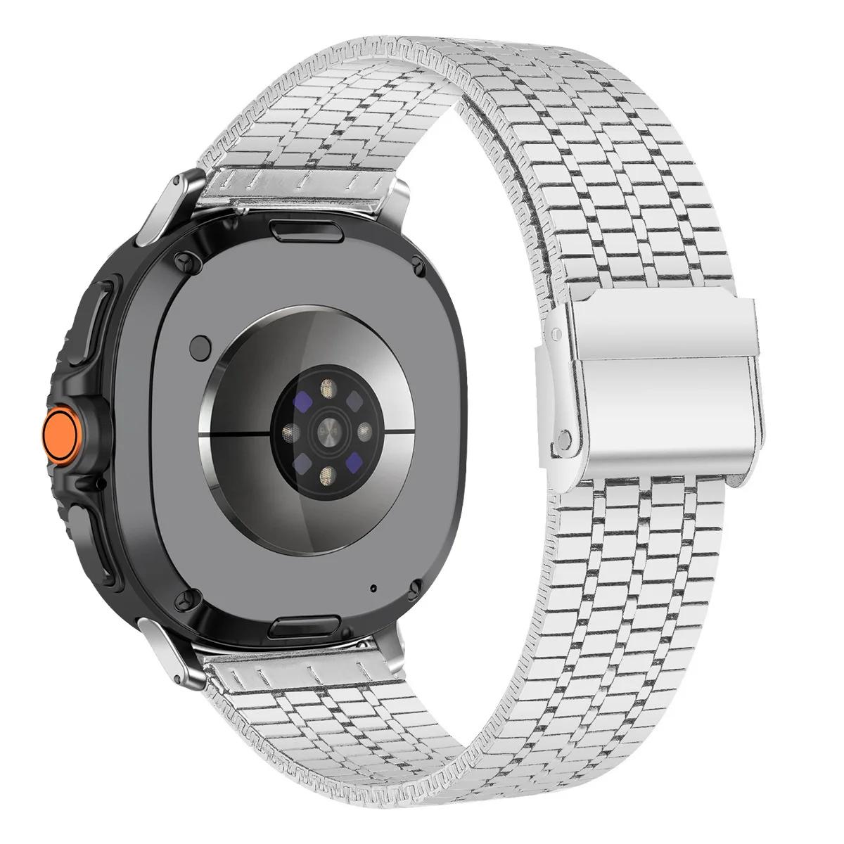 

New For Samsung Galaxy Watch Ultra 2 Band 8 Classic/8 40mm 44mm Business Stainless Steel Strap Galaxy Watch 7ultra 47mm Bracelet Galaxy 7 Ultra 47mm срібний