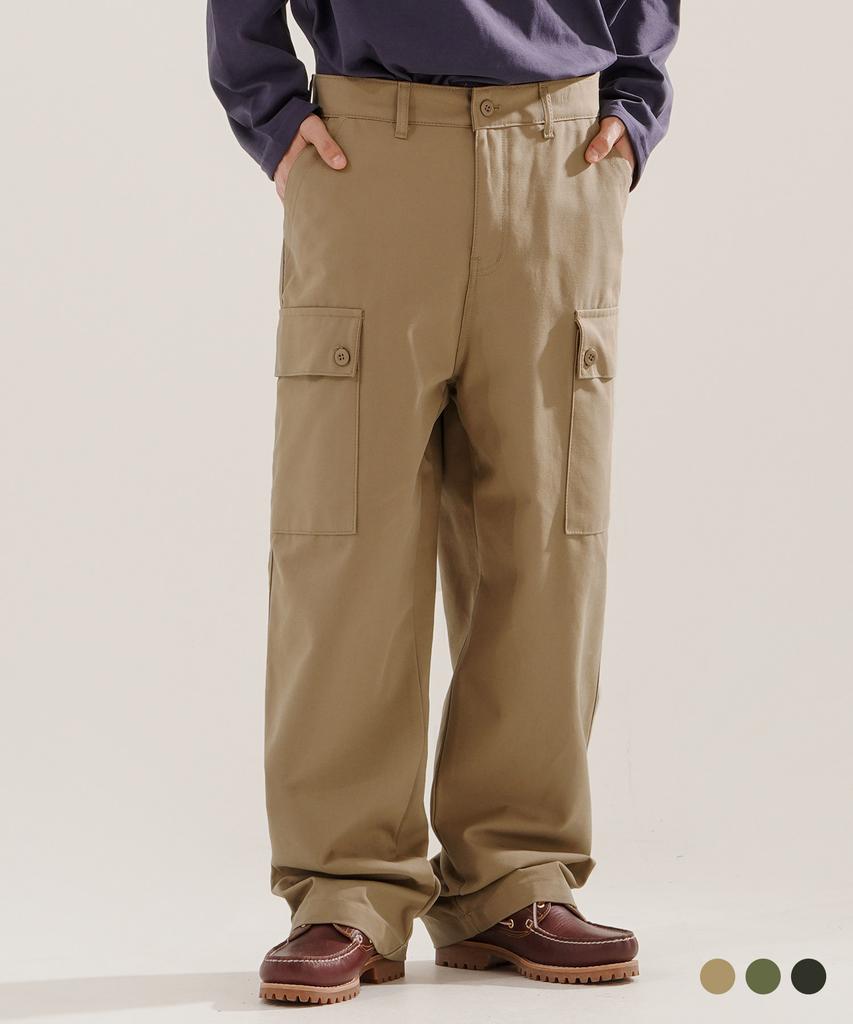 PERSTEP New Line Cargo Wide Work Pants Dusty Beige Jylp4694