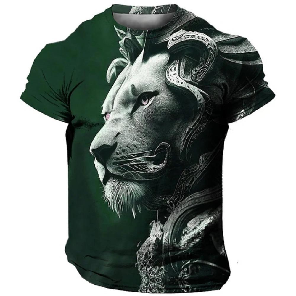 Tiger T-Shirt Mode 3D Herren Kurzarm Street Casual Sport Tops Übergroßes O-Ausschnitt T-Shirt Tops Frühling Sommer Herrenbekleidung