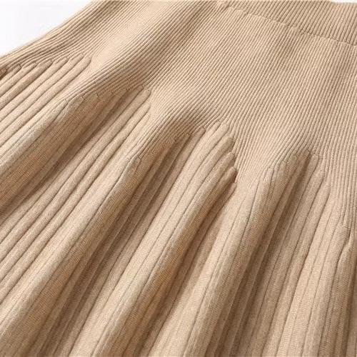 Women's Plus-Size Knitted Skirt Autumn and Winter Loose Short A-Line Midi Skirt