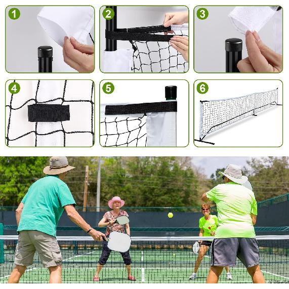 TOBWOLF 22x3ft Pickleball Replacement Net, Indoor Outdoor Pickleball Net for Most Free-Standing Pickle Ball Frame, Official Regulation Size Net for