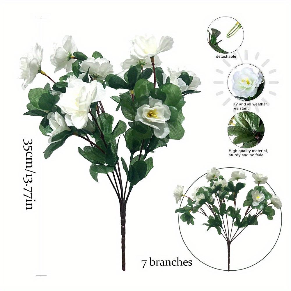 6pcs Artificial Camellia Flowers - Outdoor Flowers UV Resistant Fabric Bouquets for Outdoor Decor, Ideal for Potted Plants, Porch, Terrace, Balcony