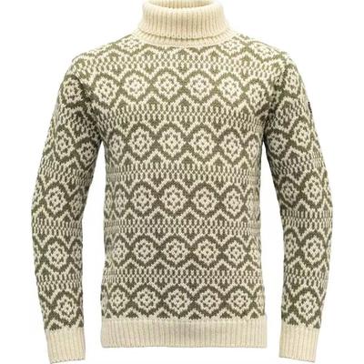 Men's  Retro Rhombus Turtleneck Sweater Loose Pullover Knitted