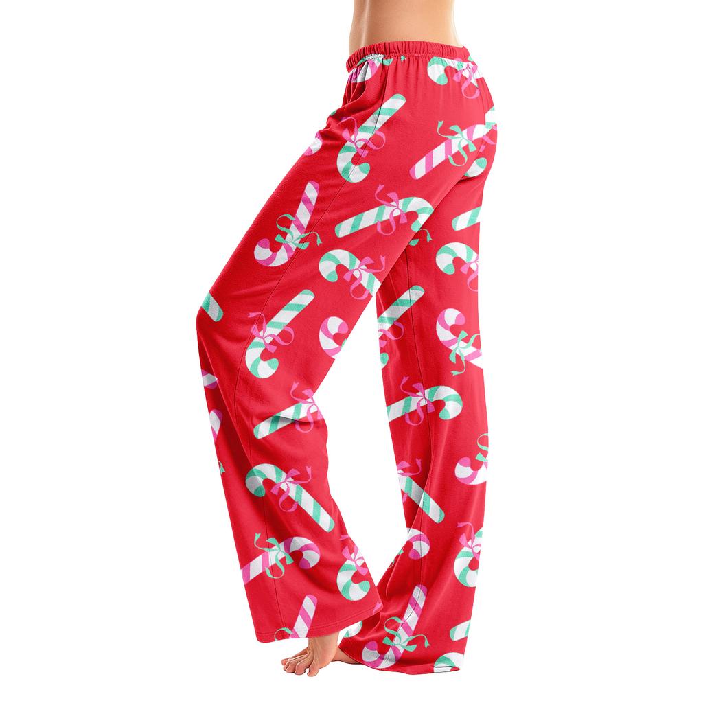 Dames Kerstprint Broek, Casual Pyjamabroek zonder en zonder Zakken