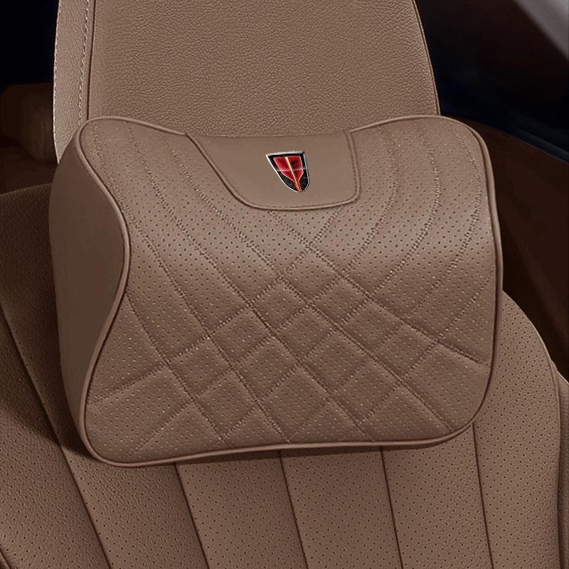 Polštář z paměťové pěny pro podporu krku a beder pro Hongqi HS5, H5, HS7, H7, H9 - Polštář na opěrku hlavy a opěradlo do auta z pravé kůže