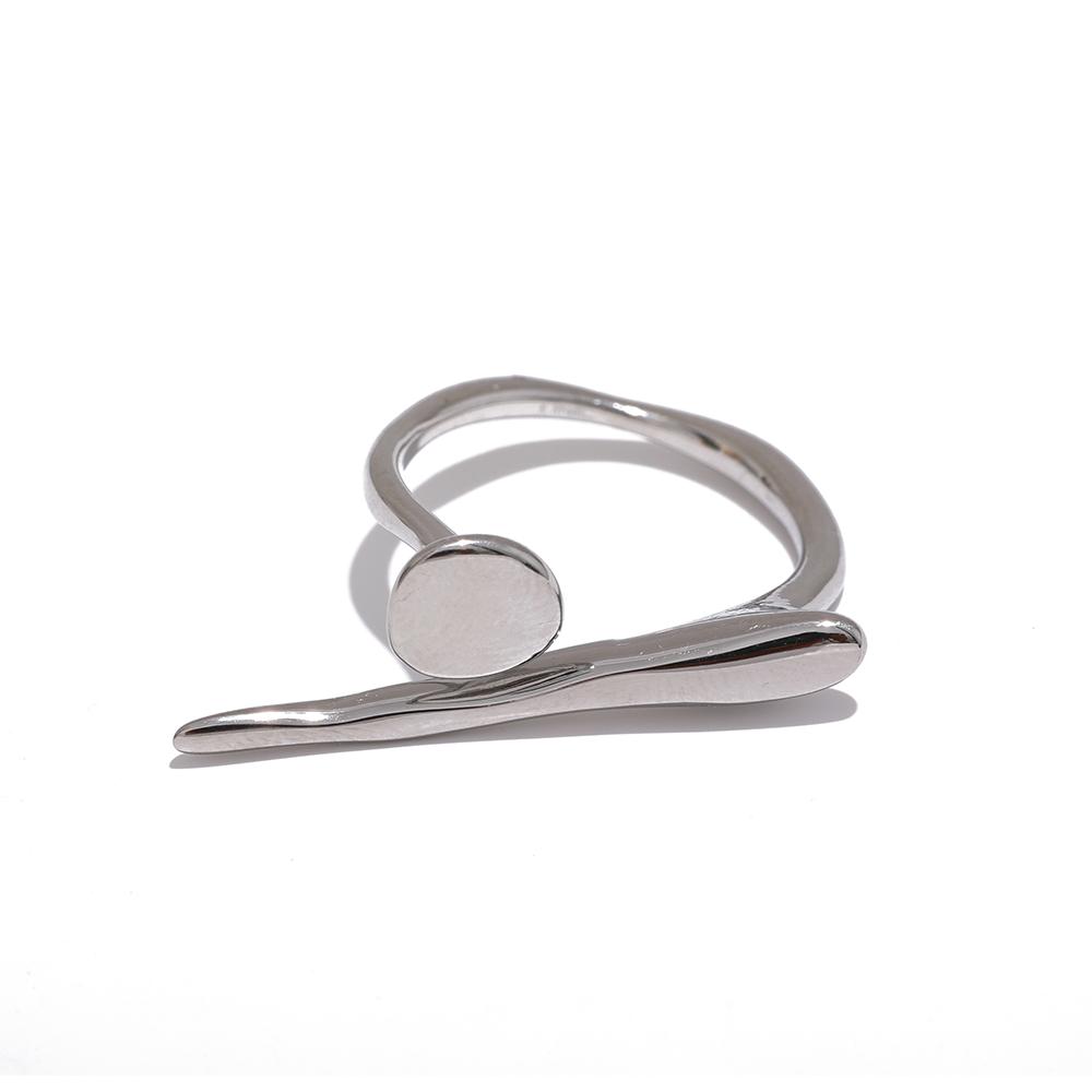 

Yhpup Chic Stainless Steel Personality Minimalist Classy Ring 18k Gold Color Stylish Unique Finger Jewelry for Women Waterproof 7