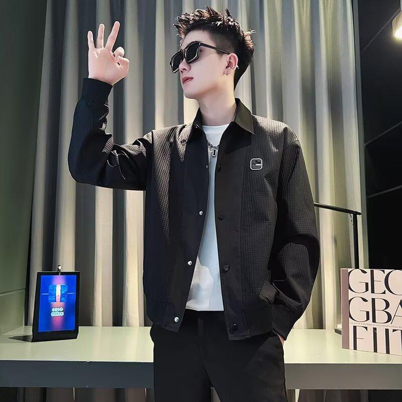 Lapel Jacket Men's Autumn Trendy Brand Ruffian Handsome Men's Coat 2025 New Men's Casual Clothes