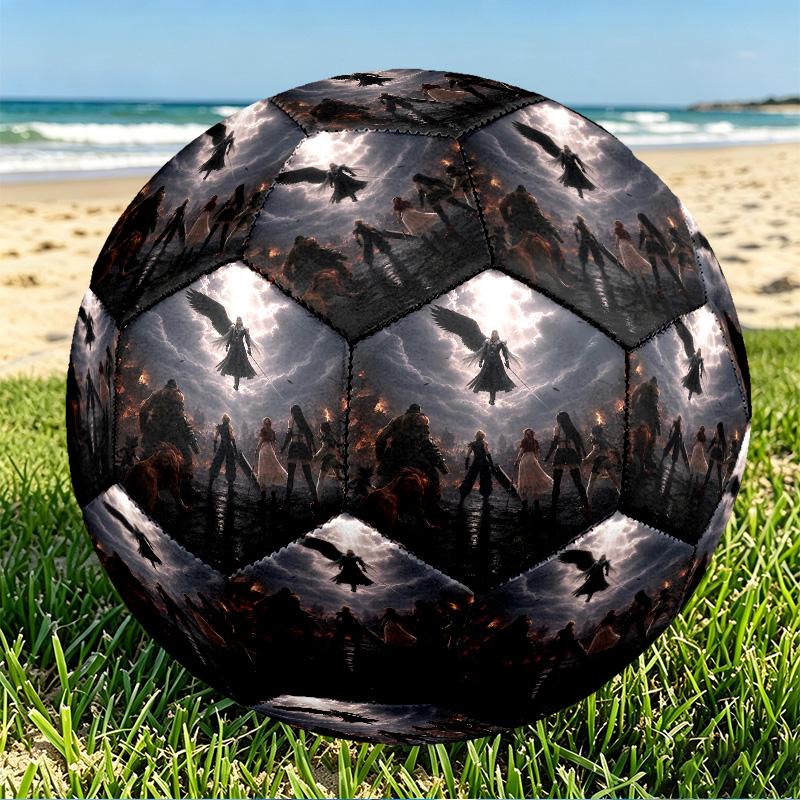 Final Fantasy Print Size 5 Soccer Ball, PU Wear Resistant Football for Match Training and Daily Practice, Birthday Gift for Soccer Fans