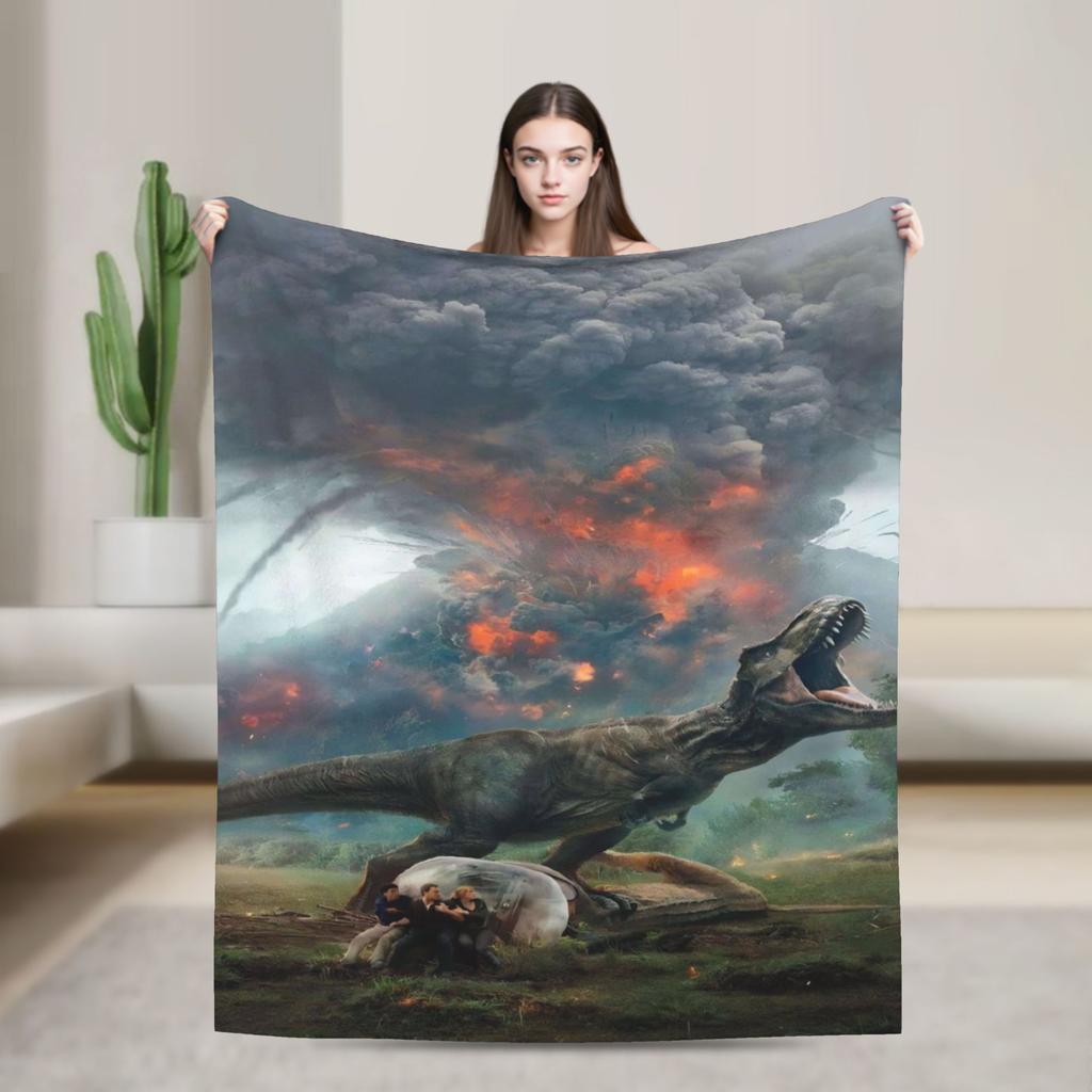 Dinosaur World Blanket Quality Super Warm Jurassics Park Throw Blanket Winter Girls Boys Living Room Fashion Bedspread