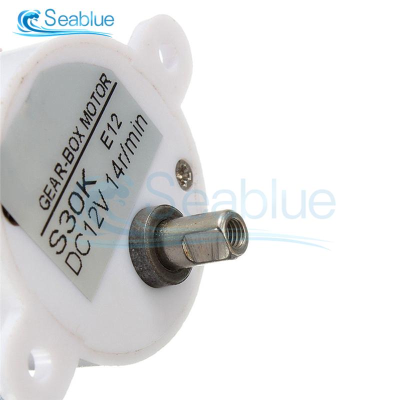 DC 12V Electric Brush DC Motor High Torque Gear Motor Geared Box S30K Reduction Motor 14RPM 2 Wires For Electronic Toys Fan