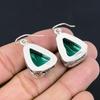 Malachite Stone Dangle Drop Unique New Vintage Heart Chakra Earrings 925 Silver
