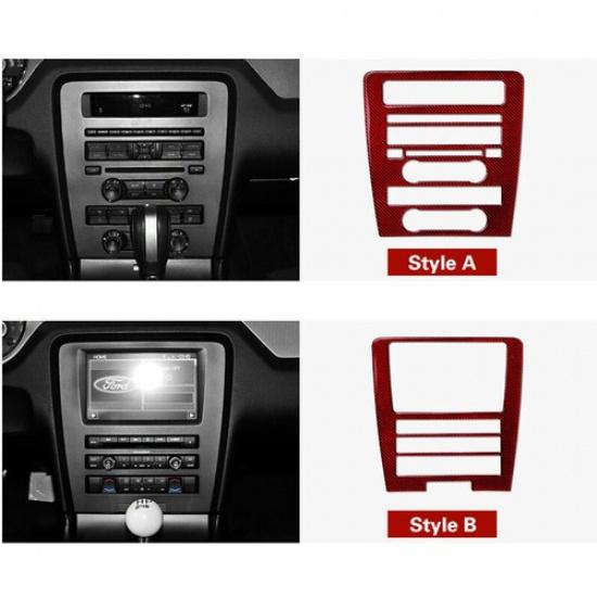Carbon Fiber Central Control CD Panel Cover Sticker For Ford Mustang 2009-2013