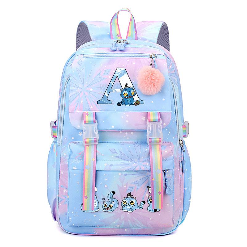 Anime Cartoon 26 Letter Print High Value Fashion Student Schoolbag Campus Trend Casual Backpack no specifications