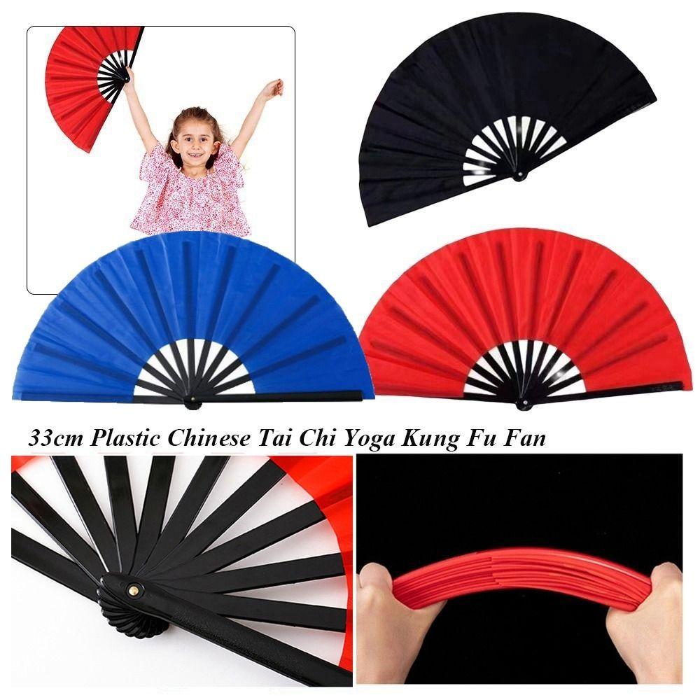 33cm Dance Performance Fan Plastic Bone Hand Folding Stage Fan  Wedding Party Decor