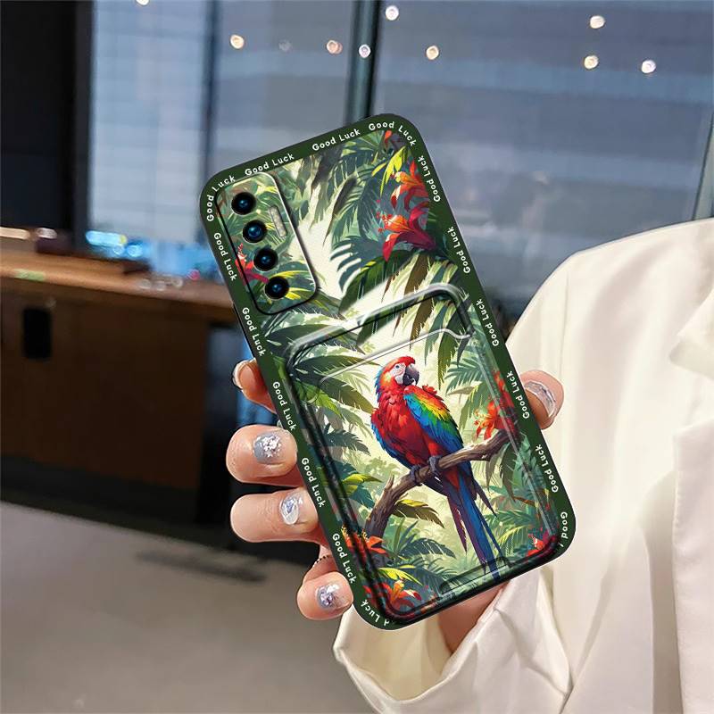 TPU Dirt-resistant Phone Case For Tecno Camon17P Card Slot Soft Case Cover Cute Card Bag Durable Fashion Design Silicone