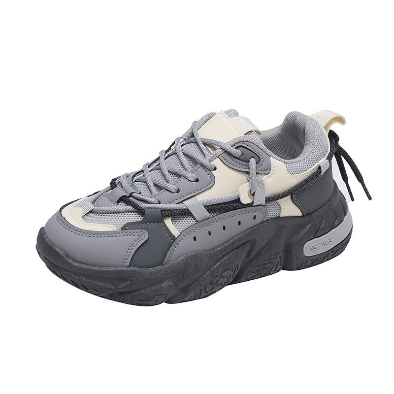 Scarpe da Papà Nuove Primavera con Suola Spessa Scarpe Casual da Donna alla Moda in Stile Coreano con Punta Rotonda Scarpe Sportive in Cotone da Studente