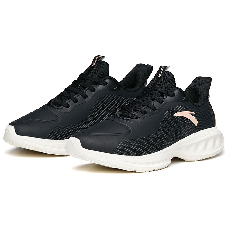 Anta Running Series Durable Non-Slip Low-Top Running Shoes Women Sneakers Black 122135568-4