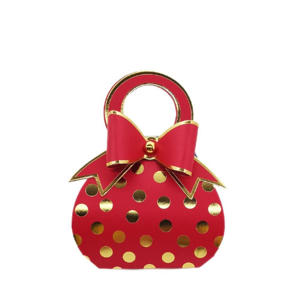 

Высококлассная сумочка с бантом в горошек, подарочный пакет для свадебной вечеринки, коробка для шоколадных конфет, пакет для конфет, коробка для конфет красный