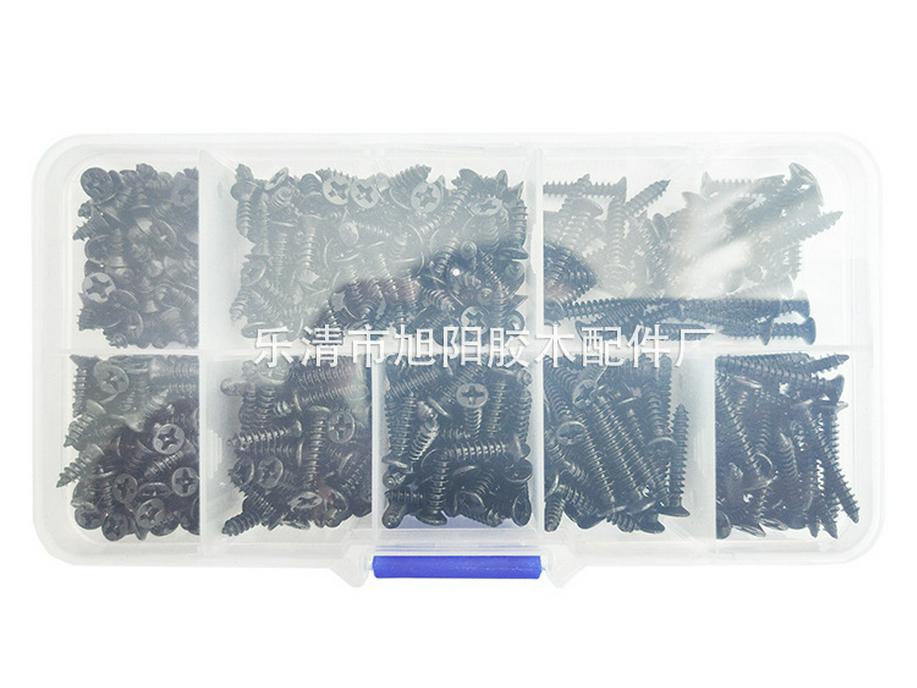 Box of 500 Black Phillips Countersunk Flat Head Self-tapping M3 Screws
