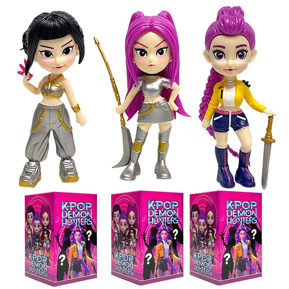 Anime Figure K-pop Demon Hunters with Box Kawaii Boys Girls Gifts For Kids Fans Halloween Christmas Figure Decorative Gifts