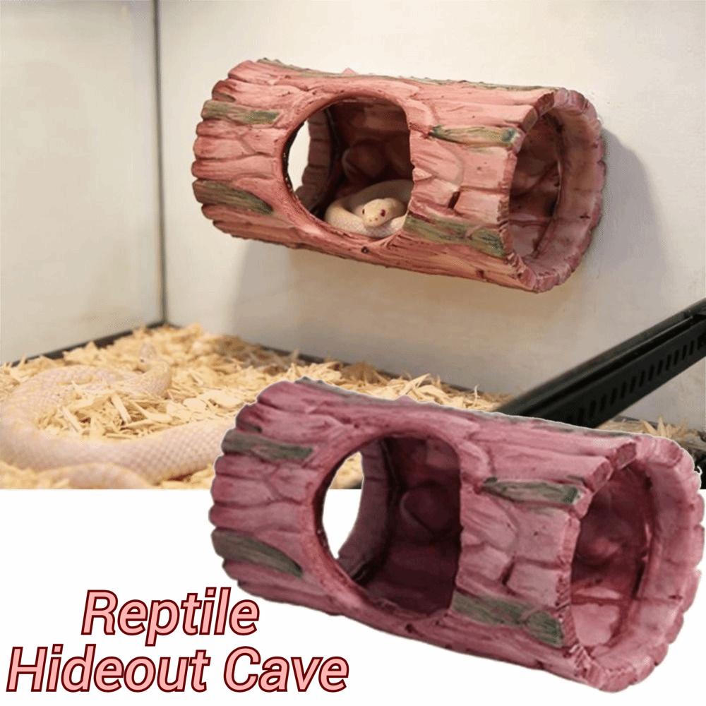 Tree Hollow Reptile Hideout Cave Strong Suction Cup Reptile Basking Hide Aquarium Decoration